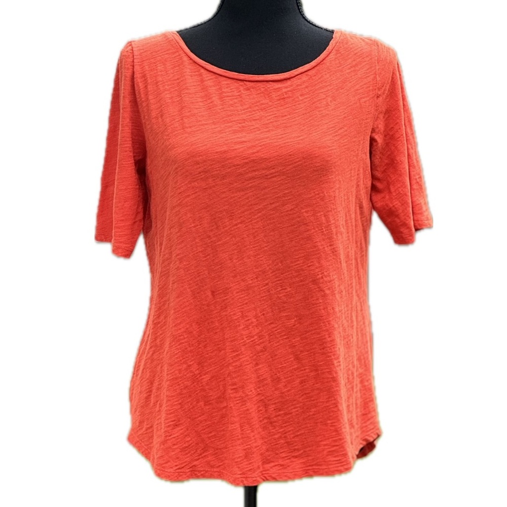 Loft Vintage Cotton Elbow Sleeve Tee in Orange